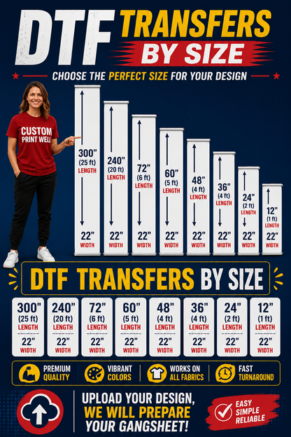 DTF TRANSFERS BY SIZE